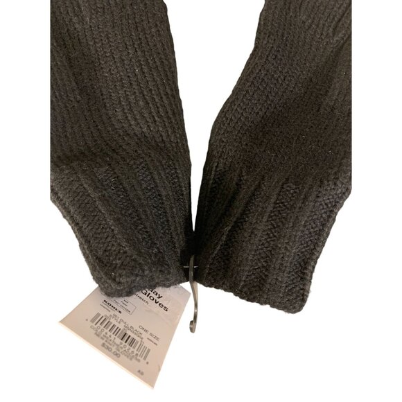 Sonoma Everyday Knit Gloves 4-Way Stretch Black One Size - Picture 6 of 7